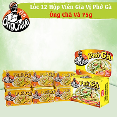 Lốc 12 Hộp Viên Gia Vị Phở Gà Ông Chà Và 75g (Chicken Pho Broth Cubes)