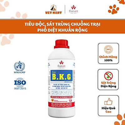 Sát Trùng Chuồng Trại, Diệt Khuẩn Diện rộng - Five B.K.G (1 Lít)