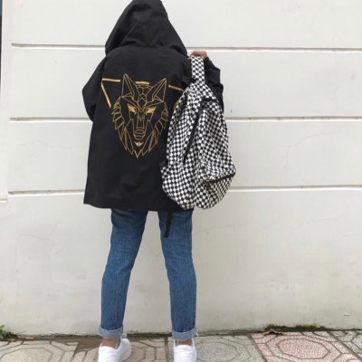 Áo khoác dù hades logo sói