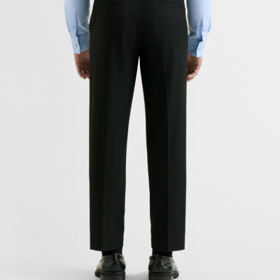 Quần Âu Nam ROUTINE Twill Ống Ôm Xếp Ly Trơn Form Slim Crop - ROUTINE 10F23PFO001R1