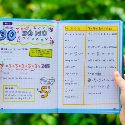 Sách Toán Học - Sổ Tay Bài Tập Toán ( Tiếng Việt ) - Á Châu Books, Bìa cứng in màu - Nâng Cao Kiến Thức Toán Học Từ Lớp 4 Đến lớp 9