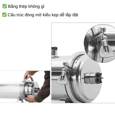 Máy lọc nước UF Lõi Lọc PVDF, lọc nước đầu nguồn, lọc nước sinh hoạt, nước máy, công suất 2000L/giờ hàng nhập khẩu