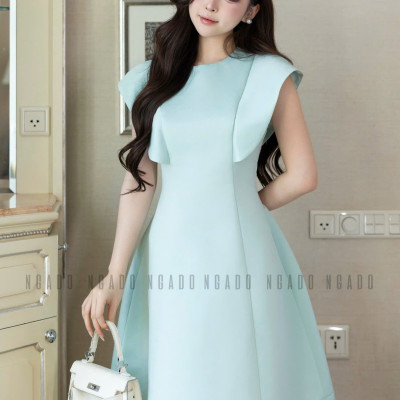 Đầm xanh mint cánh tiên NGADO , đầm dự tiệc , đầm xuống phố