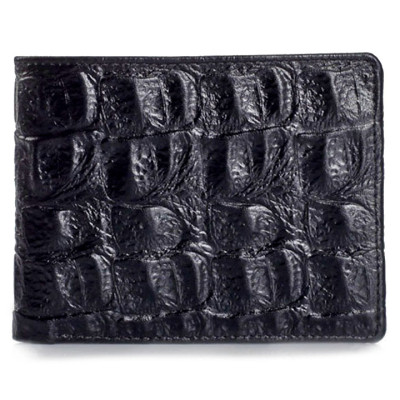 HJ2117 - Bóp nam Huy Hoàng vân cá sấu gai lớn màu đen