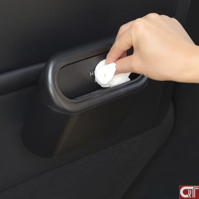 Thùng rác mini có nắp, hộp đựng rác có chốt cài treo thành cửa treo lưng ghế ô tô, xe hơi