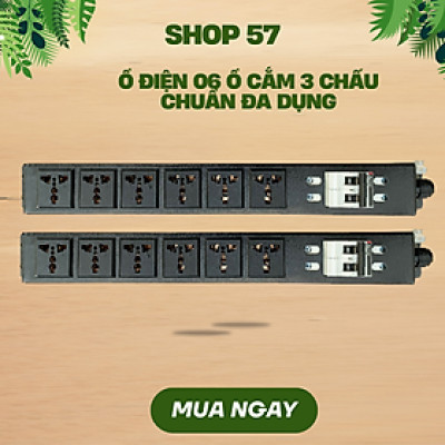 Thanh nguồn chuẩn rack 19 06 ổ đa năng có MCB 2P 32A FAMRACk