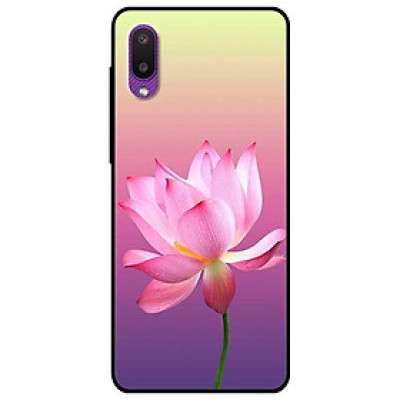 Ốp lưng dành cho Samsung A02 - A02s - A7 2018 mẫu Sen Nền Tím Vàng