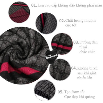 Khăn len nam hàn quốc CASHMERE (dài 1.8m rộng 32cm) Hot thu đông