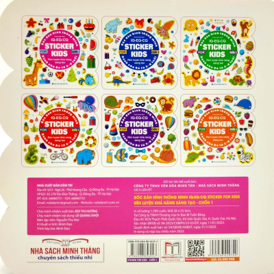 Bóc Dán Hình Thông Minh IQ - EQ - CQ - Sticker For Kids - Cuốn 1 (Tái Bản 2023)