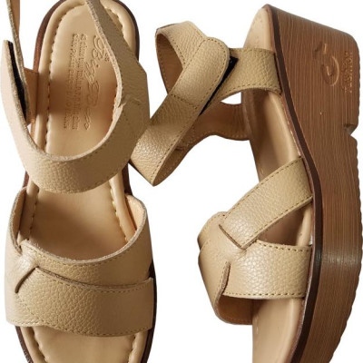 Giày Sandal Nữ Đế Xuồng BIGGBEN Da Bò Thật SDX14