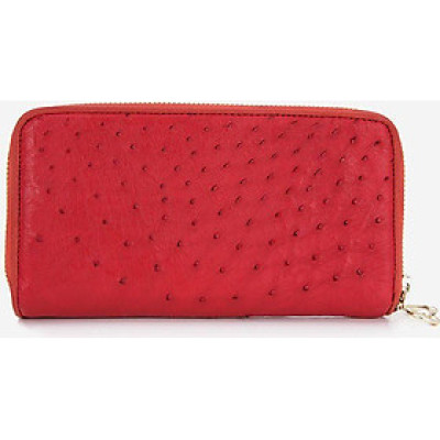 Ví nữ da đà điểu Huy Hoàng 2 khóa màu đỏ HT3444