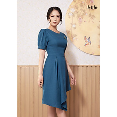 Đầm Xòe Lụa Crep Tay Xếp Phồng Maxivic, La Mộc - LM012240