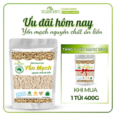 Yến Mạch Nguyên Chất Ăn Liền Xuân An [ko đường] Túi 400G(Tặng Kèm 1 Túi Yến Mạch 150G)