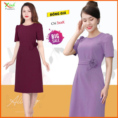 Đầm Suông A Kết Hoa Sang Trọng Gọn Dáng DL813-833