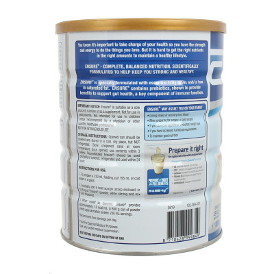 Sữa Ensure Úc cho người già, người gầy, người suy dinh dưỡng, người sau phẫu thuật, người mới ốm dậy - Cung cấp đầy đủ dinh dưỡng giúp hồi phục sức khỏe - Vanila (850g/lon) - QuaTangMe Extaste