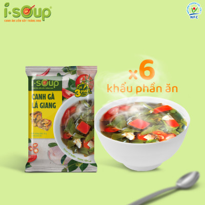 Canh Gà Lá Giang Ăn Liền ISOUP 72g 06 Viên - Viên Canh Ăn Liền Sấy Thăng Hoa