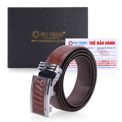 Thắt Lưng Nam Da Đà Điểu Trơn Huy Hoàng HT4412 - Nâu Đỏ