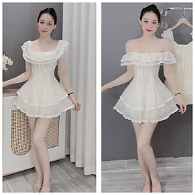 Váy thiết kế tiểu thư ren tầng cao cấp mang 2 kiểu