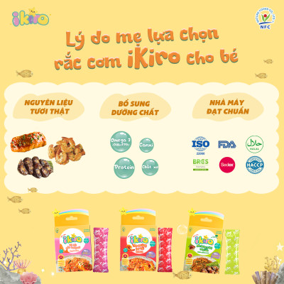 Rắc cơm Tôm nướng bơ tỏi iKiro 27g (6 gói)
