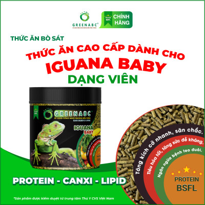 Thức ăn bò sát IGUANA Baby dạng VIÊN - Rồng Nam Mỹ Baby từ 5x đến 9x - Phát triển toàn diện cơ thể - Hộp 360g