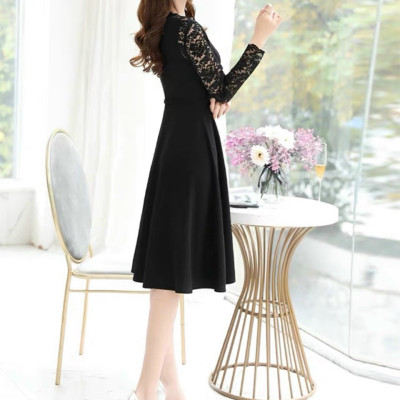 Đầm xòe dự tiệc tay phối ren sang trọng thanh lịch đủ size từ 40-70kg tặng kèm thắt eo