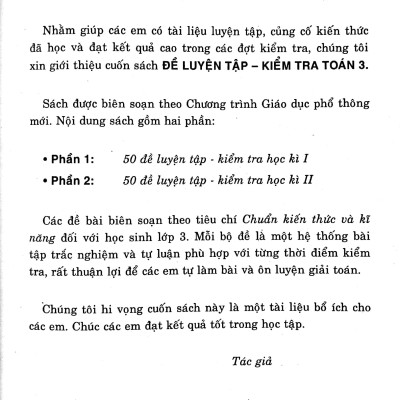 Đề Luyện Tập Kiểm Tra Toán 3 ( Biên Soạn Theo Chương Trình Giao Dục Phổ Thông Mới)