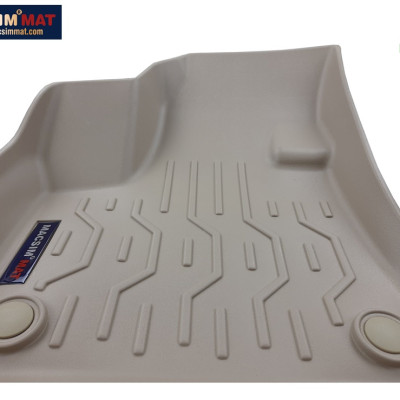 Thảm lót sàn xe ô tô Peugeot 2008 Nhãn hiệu Macsim chất liệu nhựa TPV cao cấp màu be (FDW-174) - 2 hàng ghế