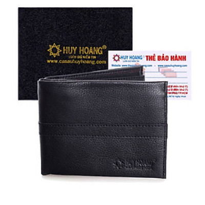 HJ2132 - Bóp nam Huy Hoàng sọc ngang màu đen