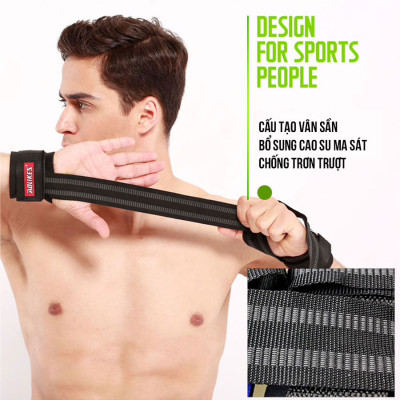 Dây kéo lưng trợ lực cổ tay AOLIKES 7638 nâng tạ tập gym sports fitness protection help wristbands