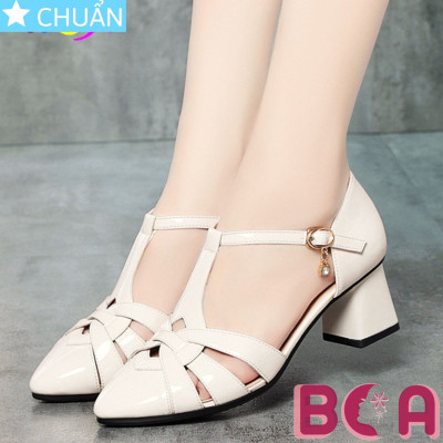 Sandal nữ mũi nhọn đế thấp 5 phân RO630 ROSATA tại BCASHOP thiết kế cắt xẻ cá tính, đá tòn ten dịu dàng cho set công sở