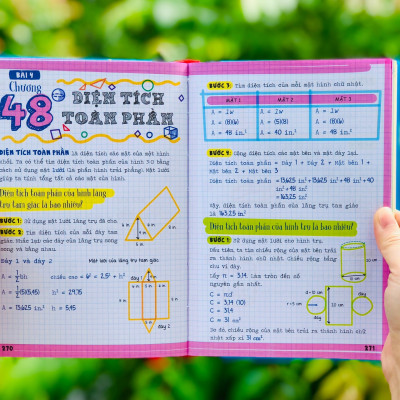 Sách Toán Học - Sổ Tay Bài Tập Toán ( Tiếng Việt ) - Á Châu Books, Bìa cứng in màu - Nâng Cao Kiến Thức Toán Học Từ Lớp 4 Đến lớp 9