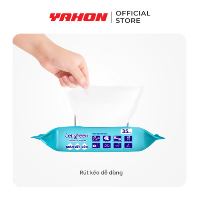 Khăn Ướt Cồn LET-GREEN 35 Miếng/Bao