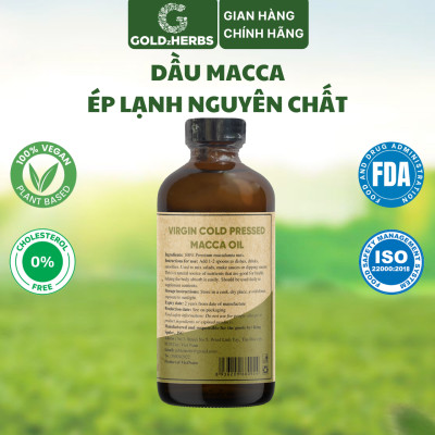 Dầu macca ép lạnh nguyên chất GoldzHerbs - Chai 120ml/ 250ml