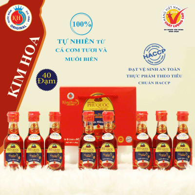 Nước Mắm Cốt Kim Hoa Phú Quốc Hộp 60ml - Hộp 8 chai - mỗi chai 60ml
