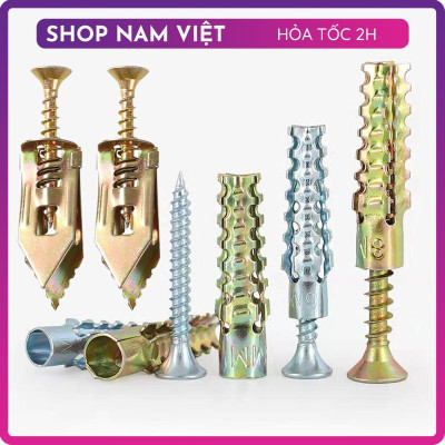 Set 10 Tắc Kê Nở Thép Siêu Bền Kèm Vít