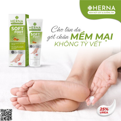KEM NỨT GÓT & DƯỠNG ẨM Herna - Giúp cải thiện tình trạng da khô rát, nứt nẻ, bong tróc, sần sùi