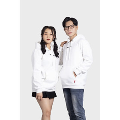 Áo khoác hoodie Overco kiểu dáng basic màu trắng 