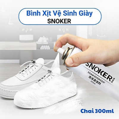 Chai xịt bọt tuyết vệ sinh giày dép tẩy trắng Snoker - Hàng chính hãng