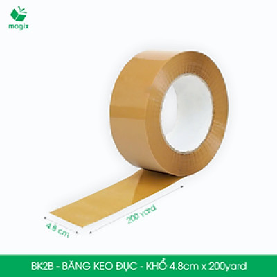 BK2B - 3 cuộn băng keo đục khổ 4.8cm x 200yard - Băng dính đóng hàng, băng keo khổ lớn