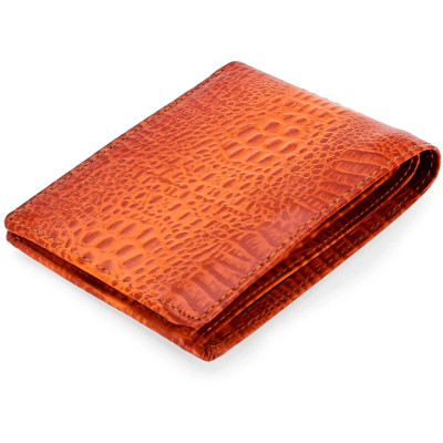 HJ2147 -Bóp nam Huy Hoàng nguyên con vân cá sấu màu vàng