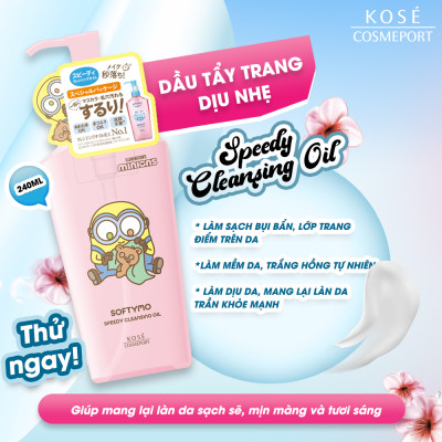 Phiên Bản Giới Hạn Minions Dầu Tẩy Trang Làm Dịu Nhẹ Làn Da Kose Softymo Speedy Cleansing Oil 240 mL