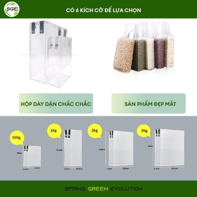 Hộp Định Hình Gạo RB1000. Chế Tạo Từ Nhựa Acrylic Đặc Biệt Dày Dặn Và Cứng Cáp, Chịu Được Lực Tác Động Cao Từ Bên Ngoài. 