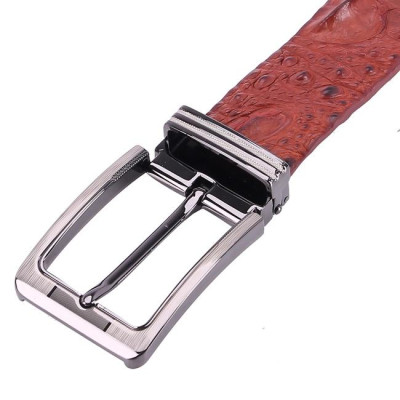 HC4219-4220-4739-4740 - Thắt lưng nam da cá sấu Huy Hoàng nguyên con 3,5P đầu kim màu đen, nâu đất, nâu đỏ