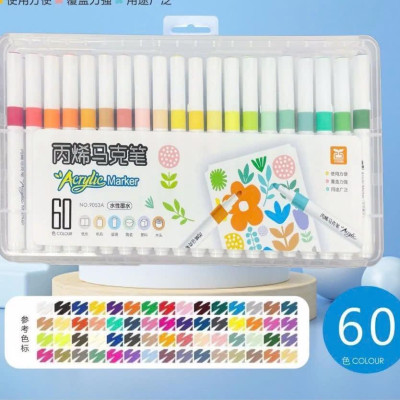 Bộ 48 Bút Màu Acrylic Marker Cao Cấp Màu Sắc Tươi Sáng, Chống Thấm Nước, Vẽ Lên Được Nhiều Chất Liệu