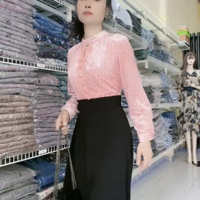 Đầm liền eo cao tựa set áo sơ vin chân váy Myqlothing.