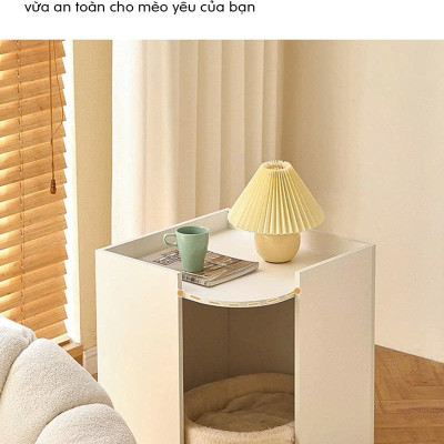 Nhà cho Cat kết hợp để đồ có bánh xe Mặt Phủ Melamine Chống Xước - GP194