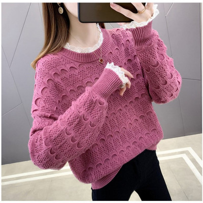 Áo len nữ Haint Boutique thiết kế dài tay phối ren nữ tính al27