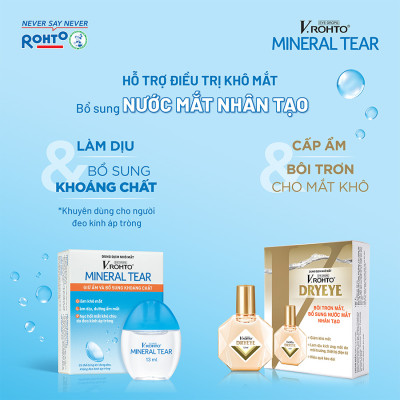 Nước nhỏ mắt giữ ẩm & bổ sung khoáng chất V.Rohto Mineral Tear 13ml