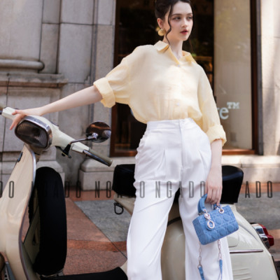 Quần trắng ống rộng NGADO , Quần công sở , quần đi làm , quần đi học