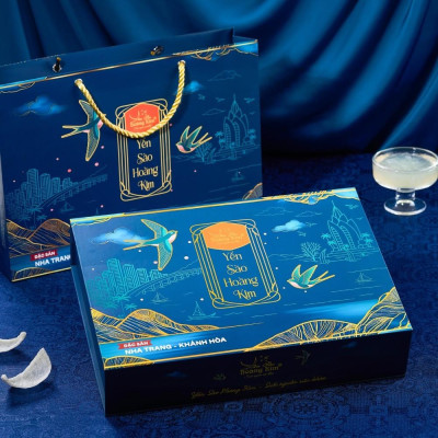 [CHÍNH HÃNG] Yến Sào Hoàng Kim - Hộp Quà Hoàng Kim Ngự Phẩm (100g Tổ Yến Tinh Chế Định Hình A5 & Đông Trùng) - Quà Biếu Tặng VIP, Đối Tác Cao Cấp Nhất